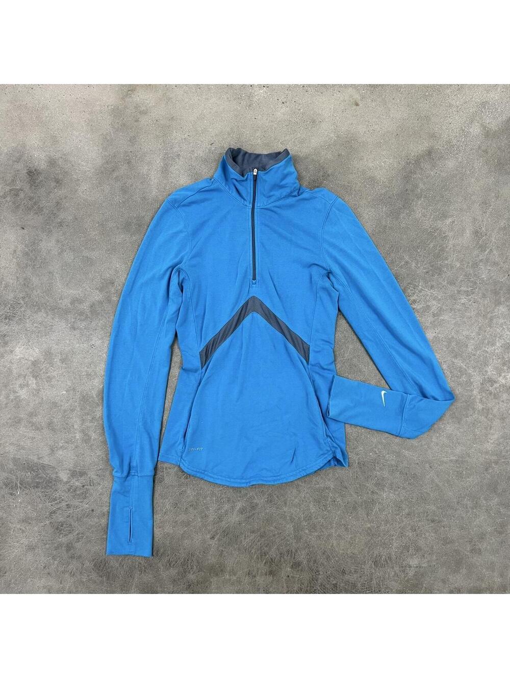 Nike Dri-Fit blue long sleeve quarter zip Size small